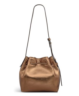 York Mews Mini Metallic Drawstring Crossbody Bag