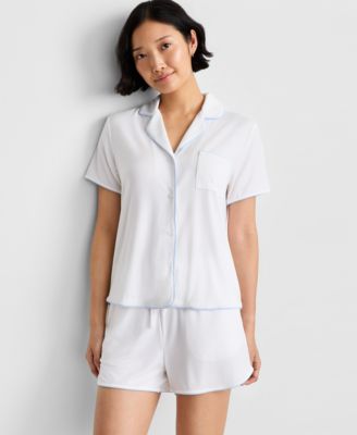 Women's Fluid Knit Notched-Collar Pajama Set  XS-3X