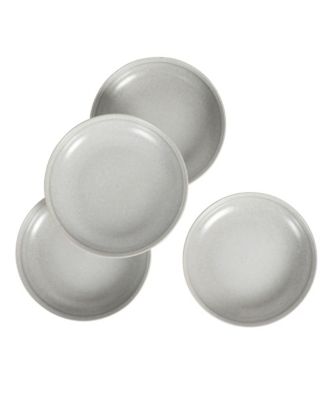 Beckett 4-Piece Ash White Dinner Bowl Set – Reactive Glaze Stoneware – Shallow Pasta Bowls