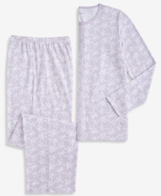 Women's Cotton Printed Button-Front Pajama Set
