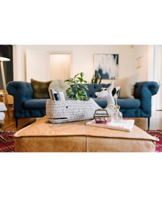 Whale Shaped Woven Bankuan Rope Box with Lid, Grey