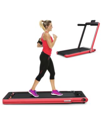 2-in-1 Electric Motorized Health and Fitness Folding Treadmill with Dual Display and Speaker