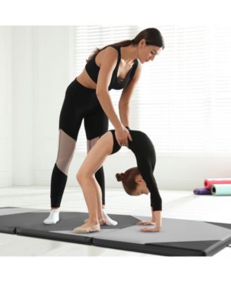 10 Feet x 4 Feet x 2 Inch Folding Exercise Mat with Hook and Loop Fasteners