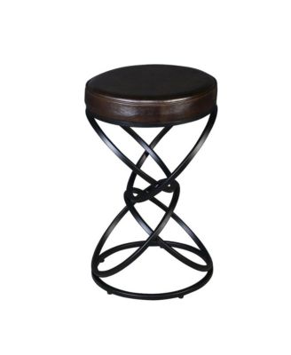 Polaris Leather 24" Bar Stool, Brown