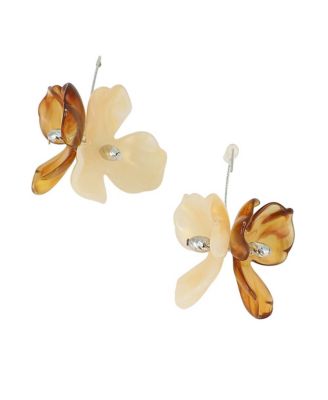 Women's The Iris Drop Earrings - Coffee Brown & Metallic Silver