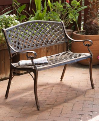 Elmann Antiqued Copper-Finish Bench