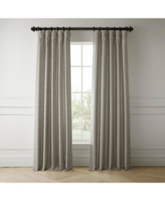 Fossil Grey Italian Faux Linen Room Darkening Curtain