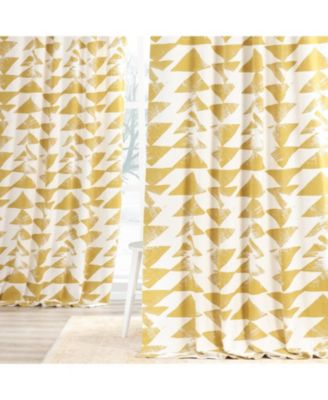 Geometric Printed Cotton Room Darkening Curtain