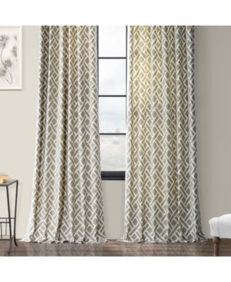 Geometric Printed Cotton Room Darkening Curtain