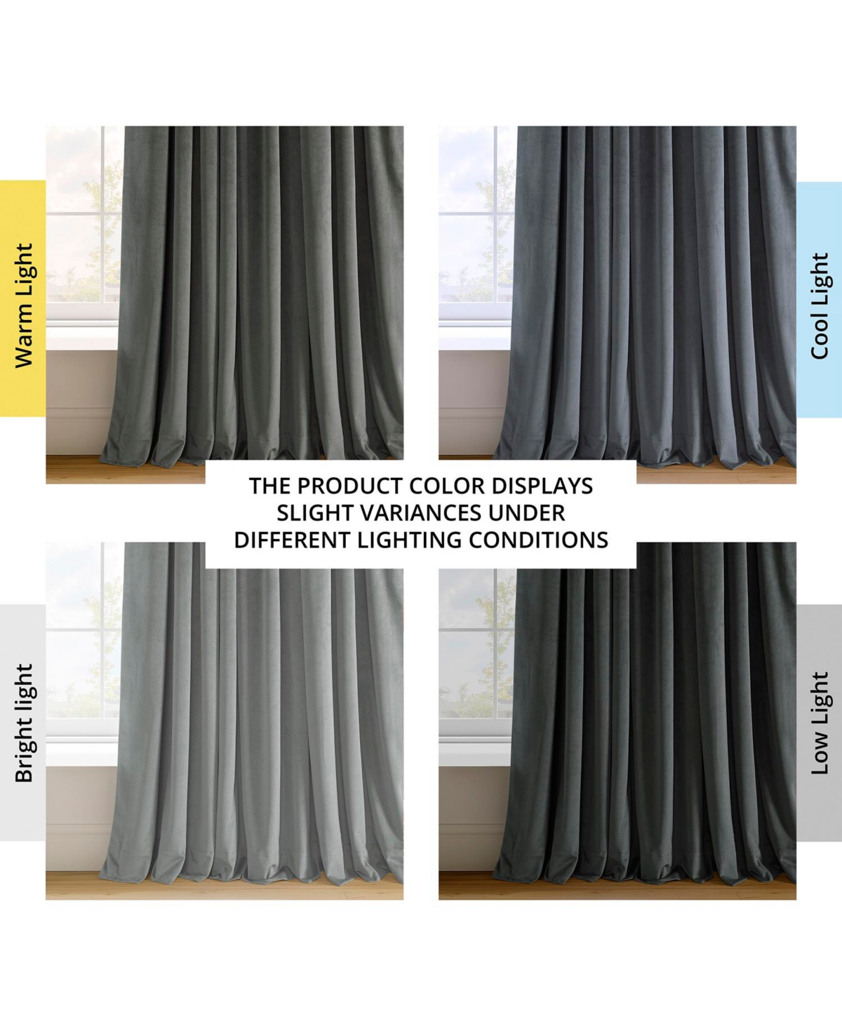 Half Price Drapes Natural Grey Signature Velvet Blackout Curtain