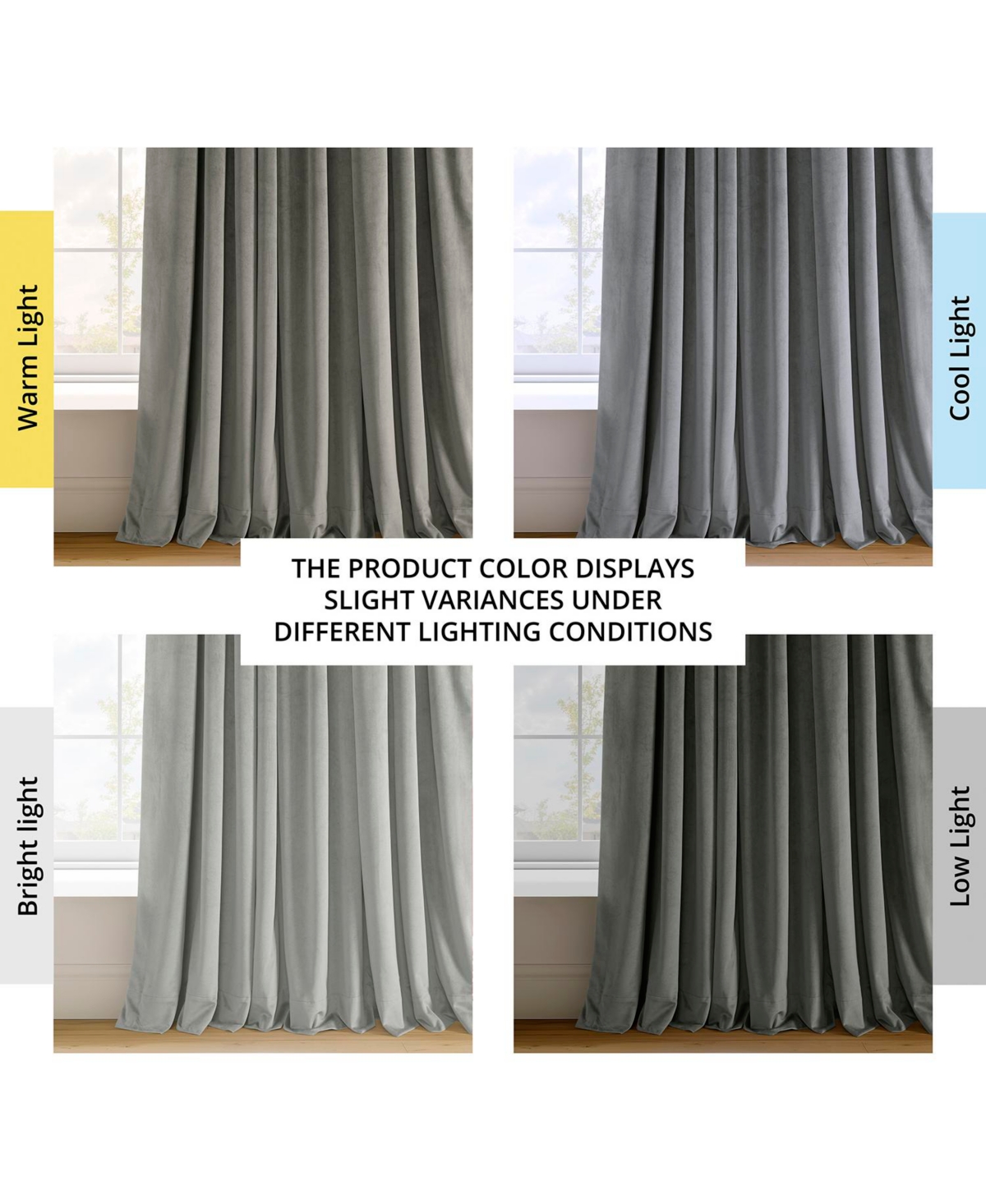 Half Price Drapes Silver Grey Signature Velvet Blackout Curtain