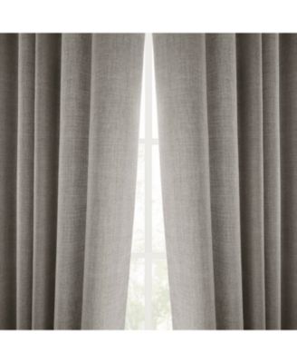 Fossil Grey Italian Faux Linen Room Darkening Curtain