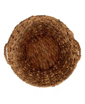 Round Water Hyacinth Baskets, Set of 2
