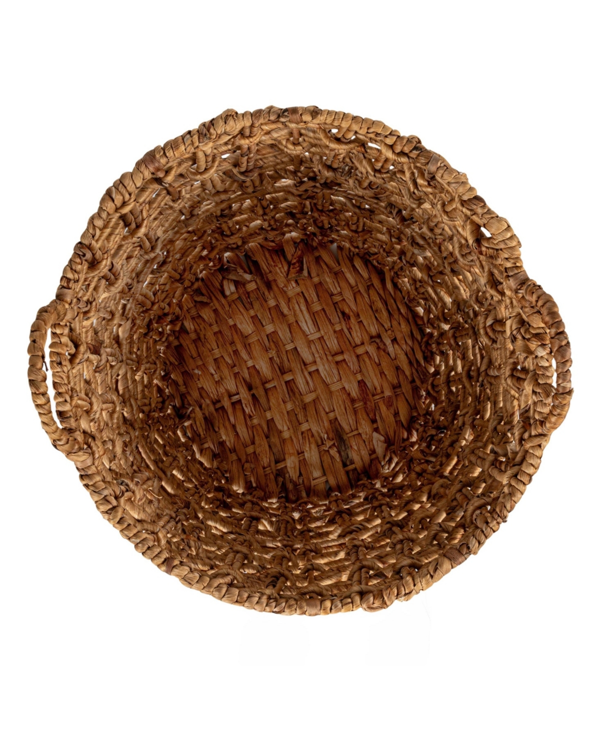 Storied Home Round Water Hyacinth Baskets, Set of 2