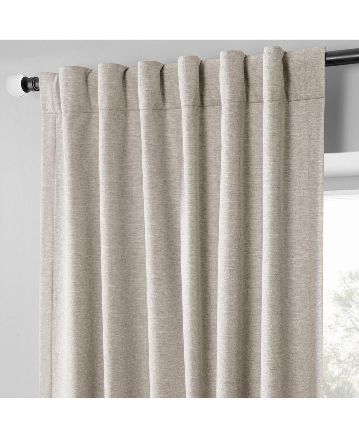 Half Price Drapes Boho Chic Faux Linen Blackout Curtain Pair (2 Panels