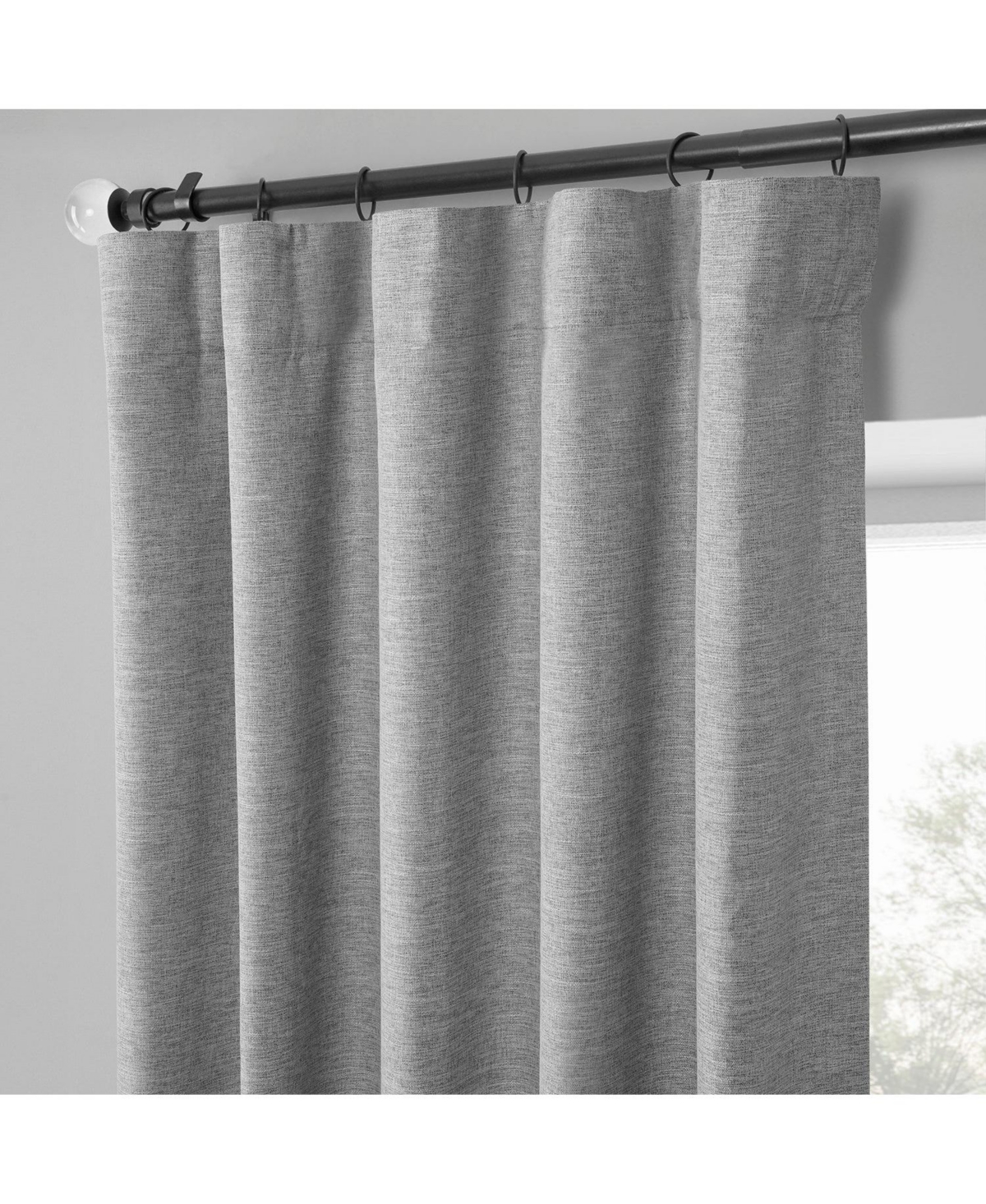 Half Price Drapes Boho Chic Faux Linen Blackout Curtain Pair (2 Panels
