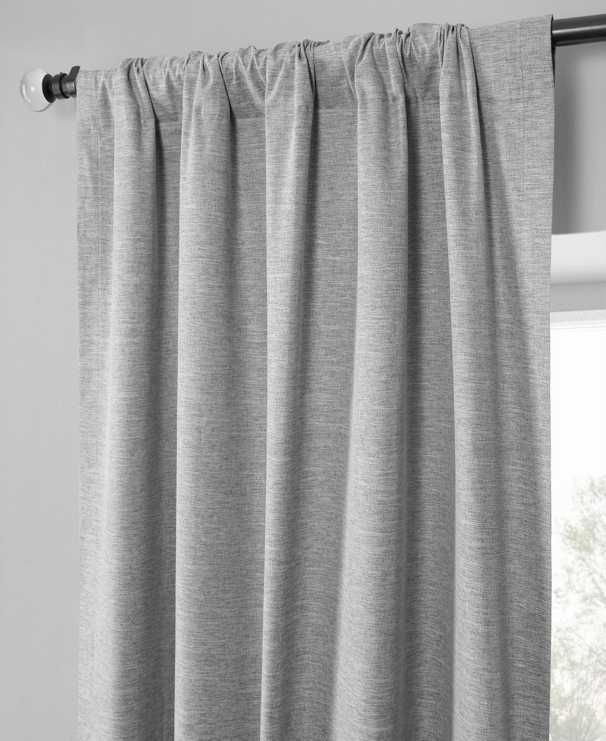 Half Price Drapes Boho Chic Faux Linen Blackout Curtain Pair (2 Panels