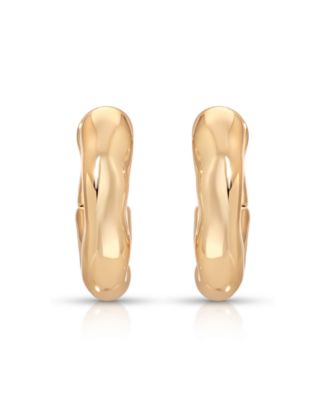 Gold Plated Mini Molten Hoop Earrings