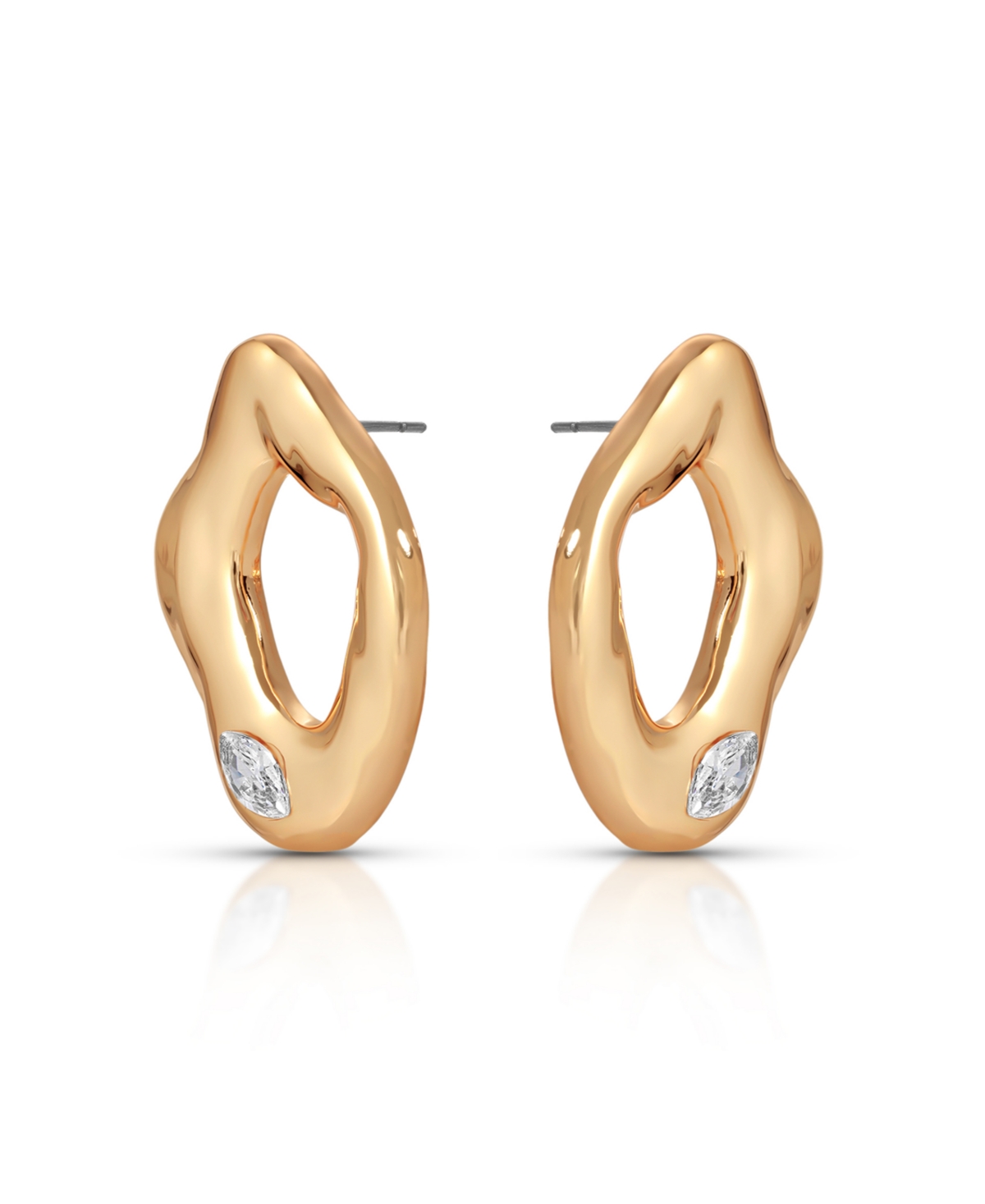 Ettika Melting Metal Crystal Stud Earrings In Gold