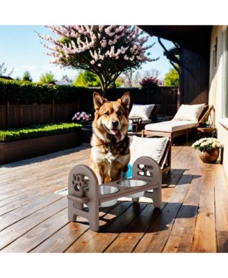 Conscious Pet Feeder Repurposed Poly Lumber Adjustable Height for On-the-Go Meals