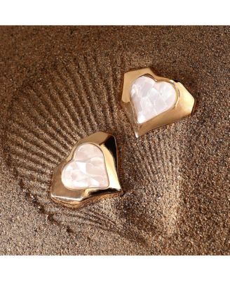 Women's The Coeur-Edge Stud Earrings - California Gold