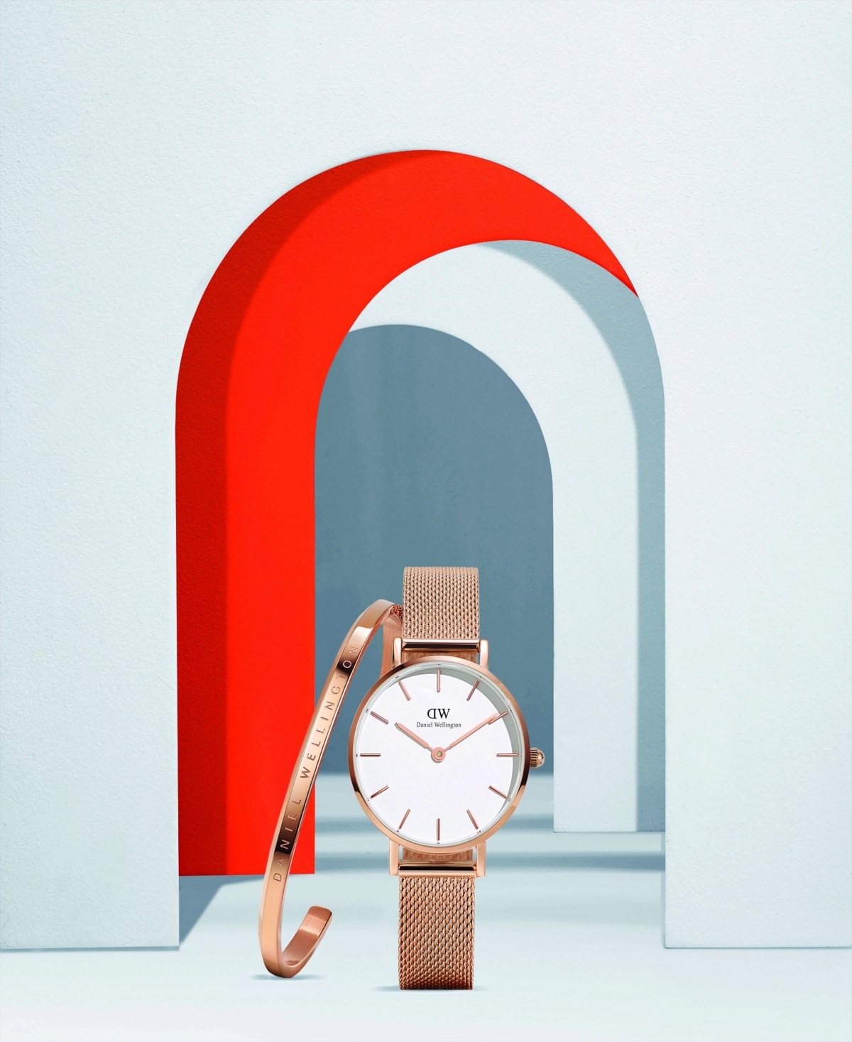 Daniel Wellington Women's Analog Rose Gold-Tone Stainless Steel Watch Set, 32mm