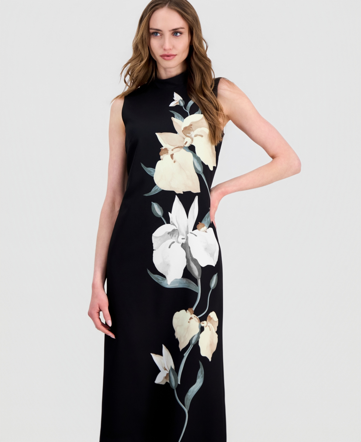 Anne Klein Women's Sleeveless Mock-Neck Sheath Dress