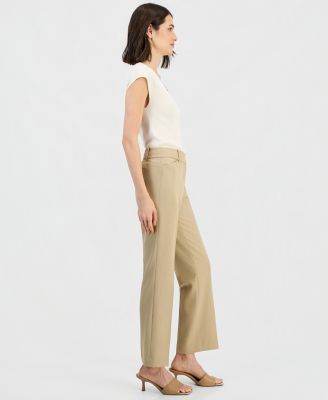 Women's Mid-Rise Press-Pleat Bootcut Pants 