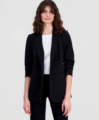 Women's Scrunch-Sleeve Open-Front Blazer