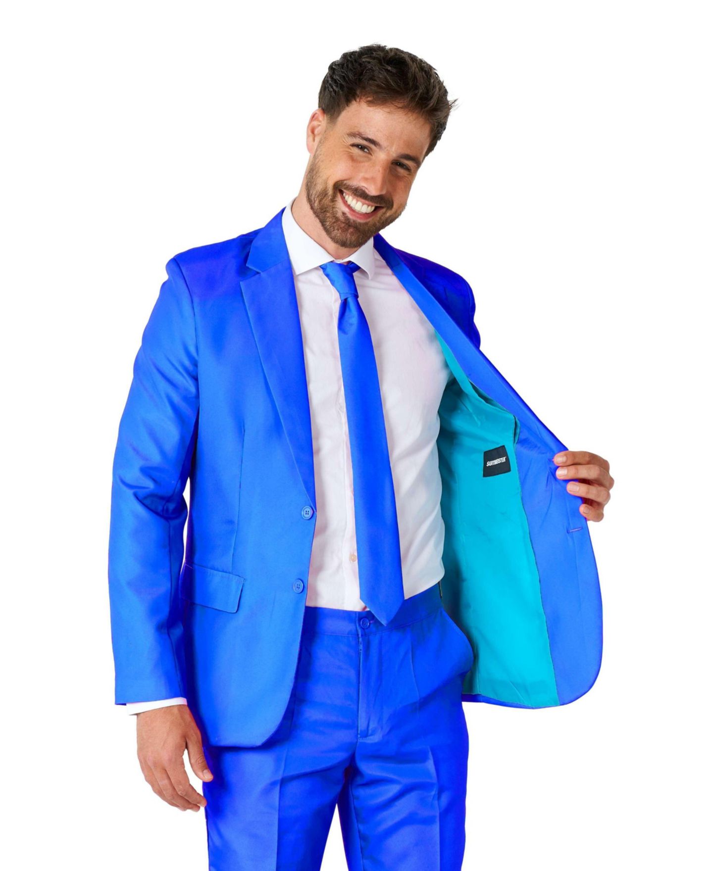 Мужской костюм для вечеринки Suitmeister, однотонный, цвет: Синий — фото 6