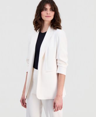 Women's Scrunch-Sleeve Open-Front Blazer