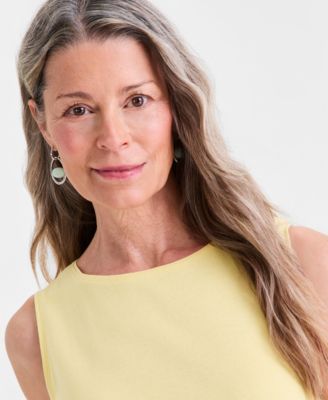 Women's Cotton Boat-Neck Sleeveless Top