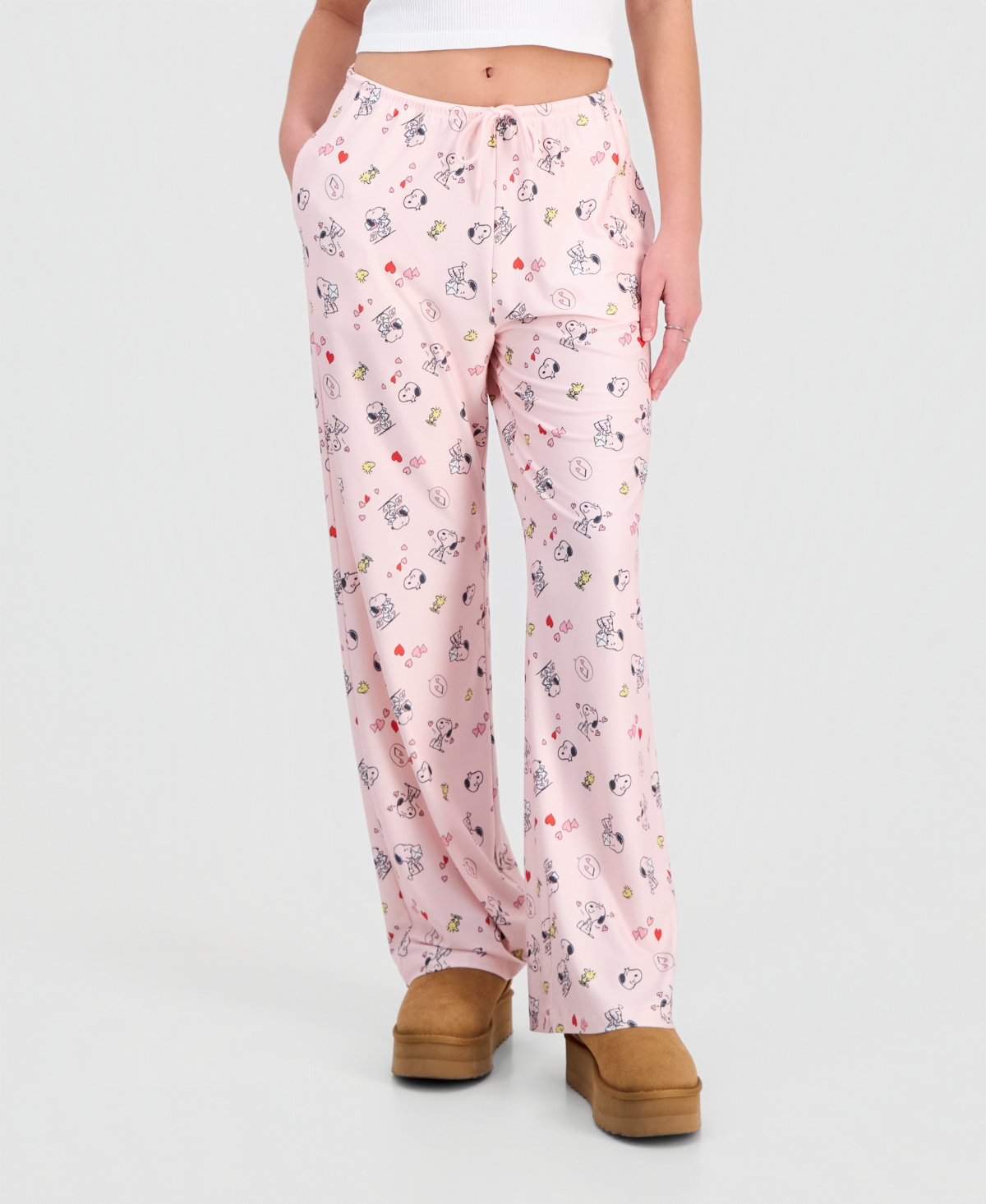 Love Tribe Juniors' Snoopy Valentine's Day Brushed Jersey Lounge Pants