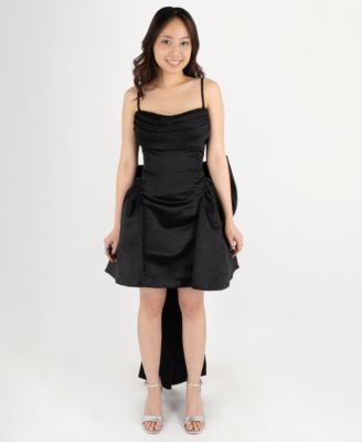 Juniors' Cowl Neck Bow Back Dress