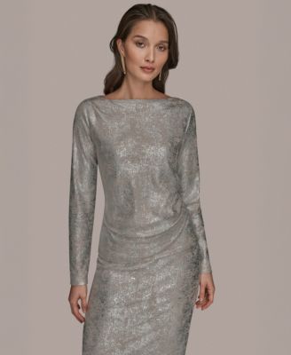 Donna Karan New York - Women's Long-Sleeve Foil Top