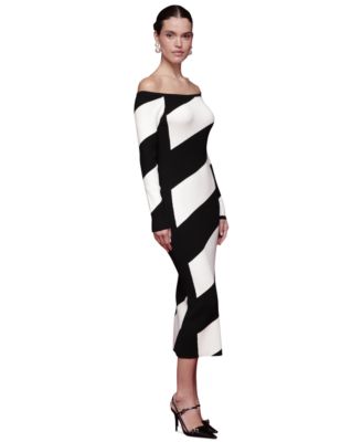 Women's Off-The-Shoulder Midi Sweater Dress