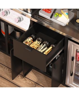 8x5 FT Galvanized Steel Frame Stainless Steel Tabletop Cedar Roof Outdoor Bar