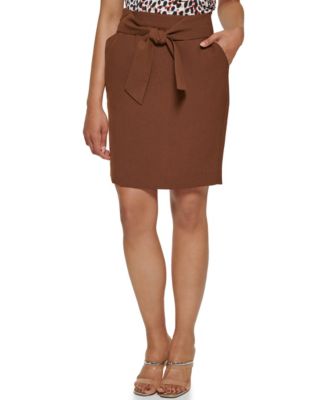 DKNY - Petite Tie Front A-Line Skirt