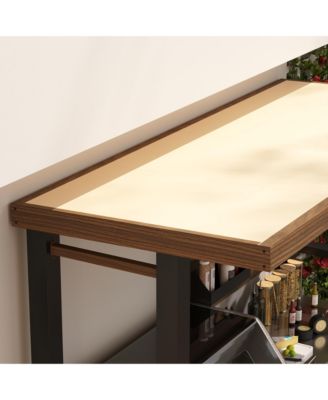 8x5 FT Galvanized Steel Frame Stainless Steel Tabletop Cedar Roof Outdoor Bar