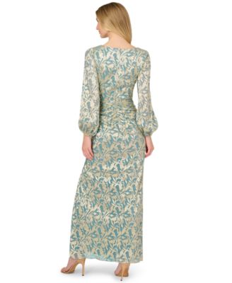 Women's Metallic Crinkle Gown