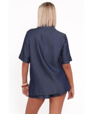 Women's Aaliyah Chambray Shorts - Dark Wash