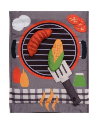 Interactive 2-n-1 Soft Toddler Hamburger/Barbeque Pillow Play Set