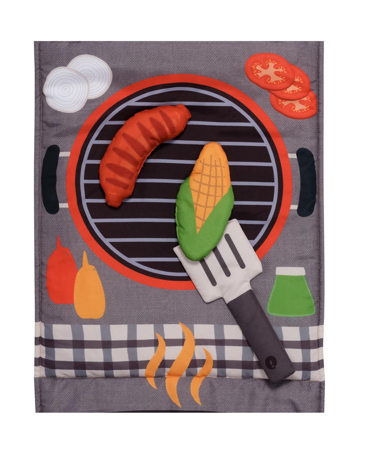 Lambs & Ivy Interactive 2-n-1 Soft Toddler Hamburger/Barbeque Pillow Play Set