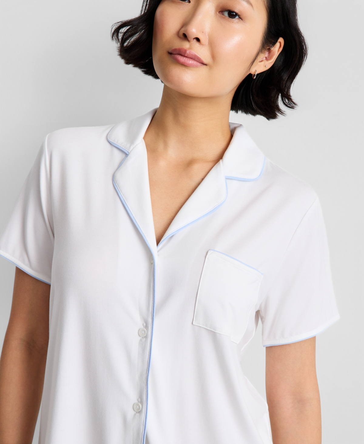 State of Day Women's Fluid Knit Notched-Collar Pajama Set Xs-3X