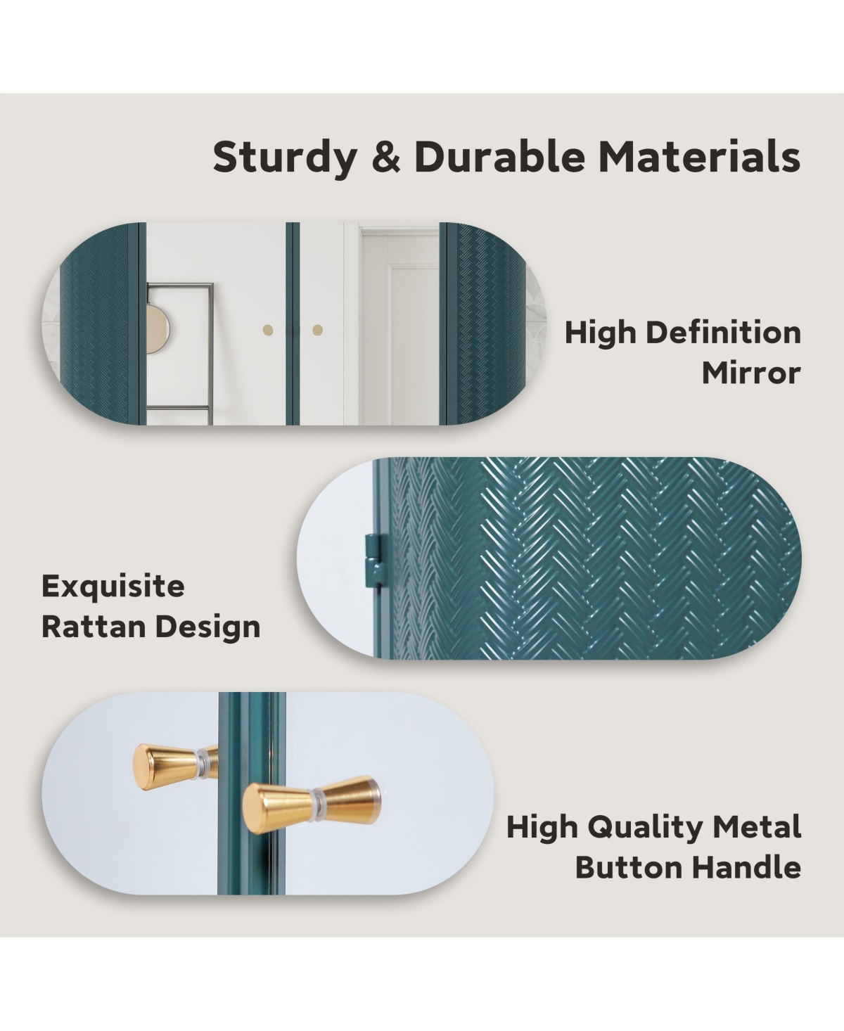 Clihome Green Wall-Mounted Bathroom Cabinet with Mirror – Ideal for Bathroom, Living Room, Kitchen & Dining Area