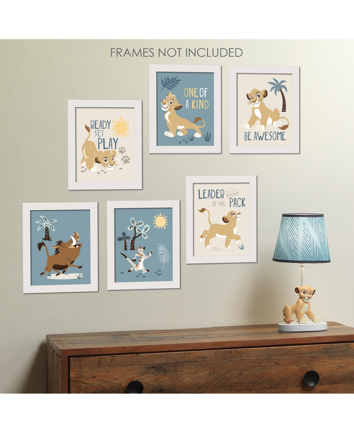 Lambs & Ivy Disney Baby Lion King Unframed Wall Art - Simba/Timon/Pumba