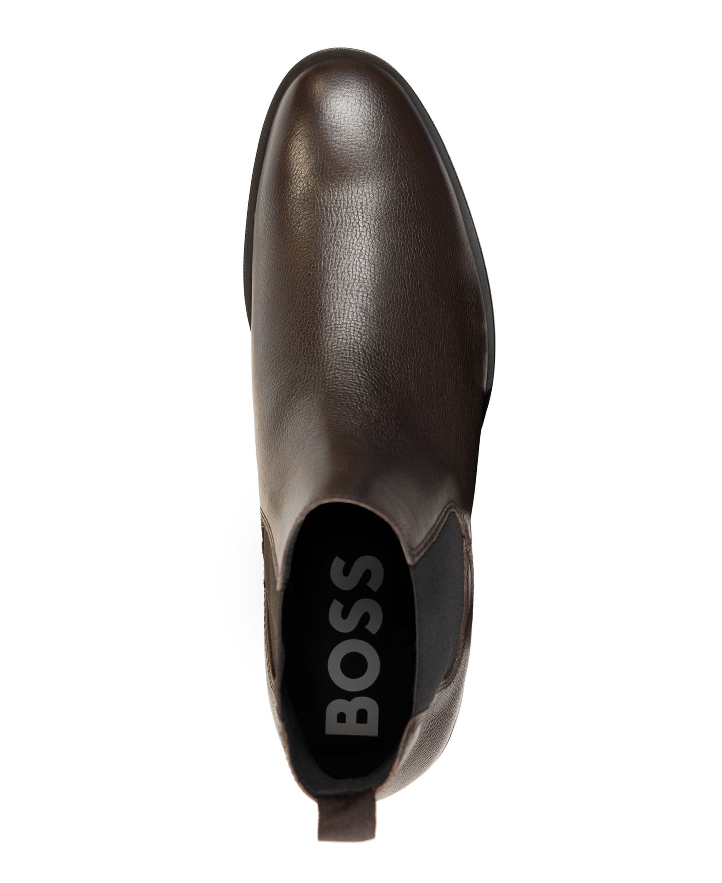 Обувь Hugo Boss Men's Colby Grainy Round Toe Shoes, цвет: Коричневый — фото 2