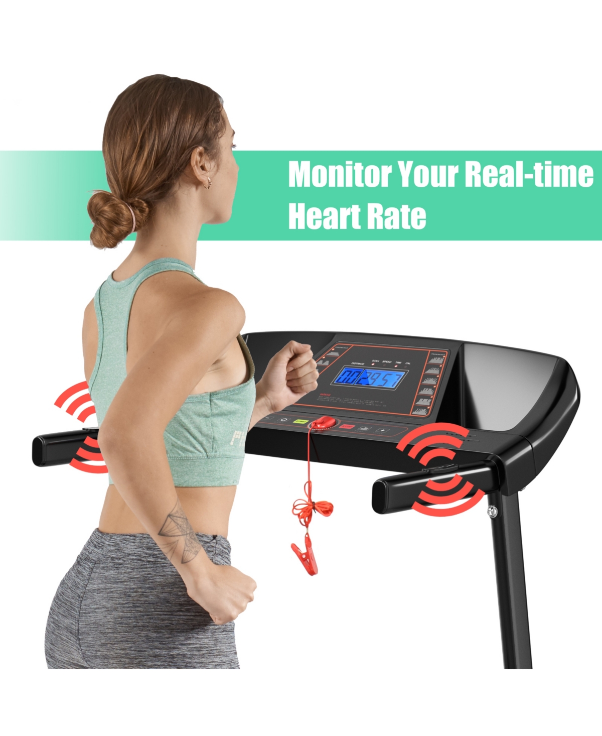 Skonyon 1.0 Hp Foldable Treadmill Electric Support Mobile Power