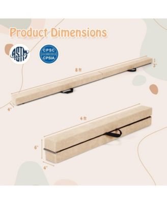 Folding Balance Beam with Solid Wood Base and Anti-slip Bottom