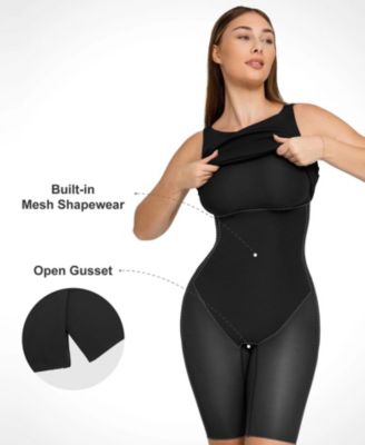 Women's Shapewear Sleeveless Boatneck Sculpting Midi Work Dress